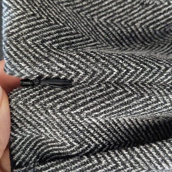 EXPRESS Black Gray Tweed Wide Leg Pants Size Large Elastic Waist Stretch - Picture 6 of 9